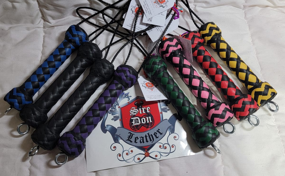 View 5 of 10: 3 Suede Chain Link Tails - Black_Purple — photograph 5