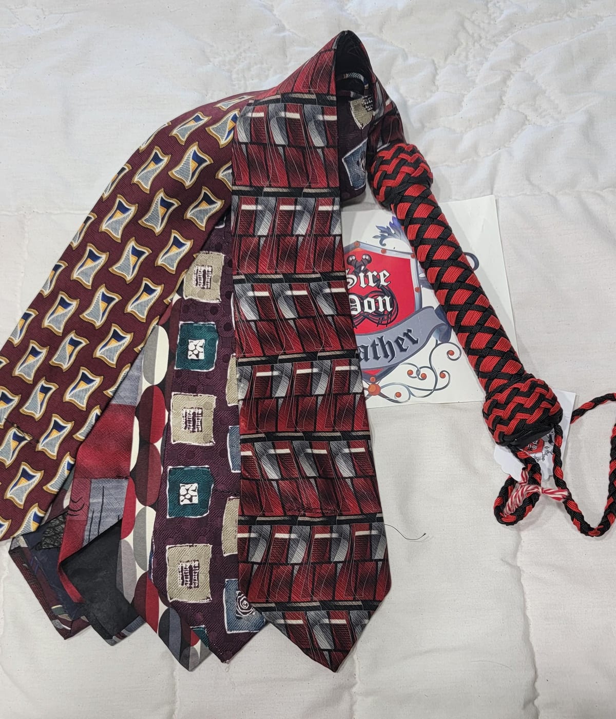 Flogger_Neck-Tie Black_ImperialRed  --Mature Content — photograph 1