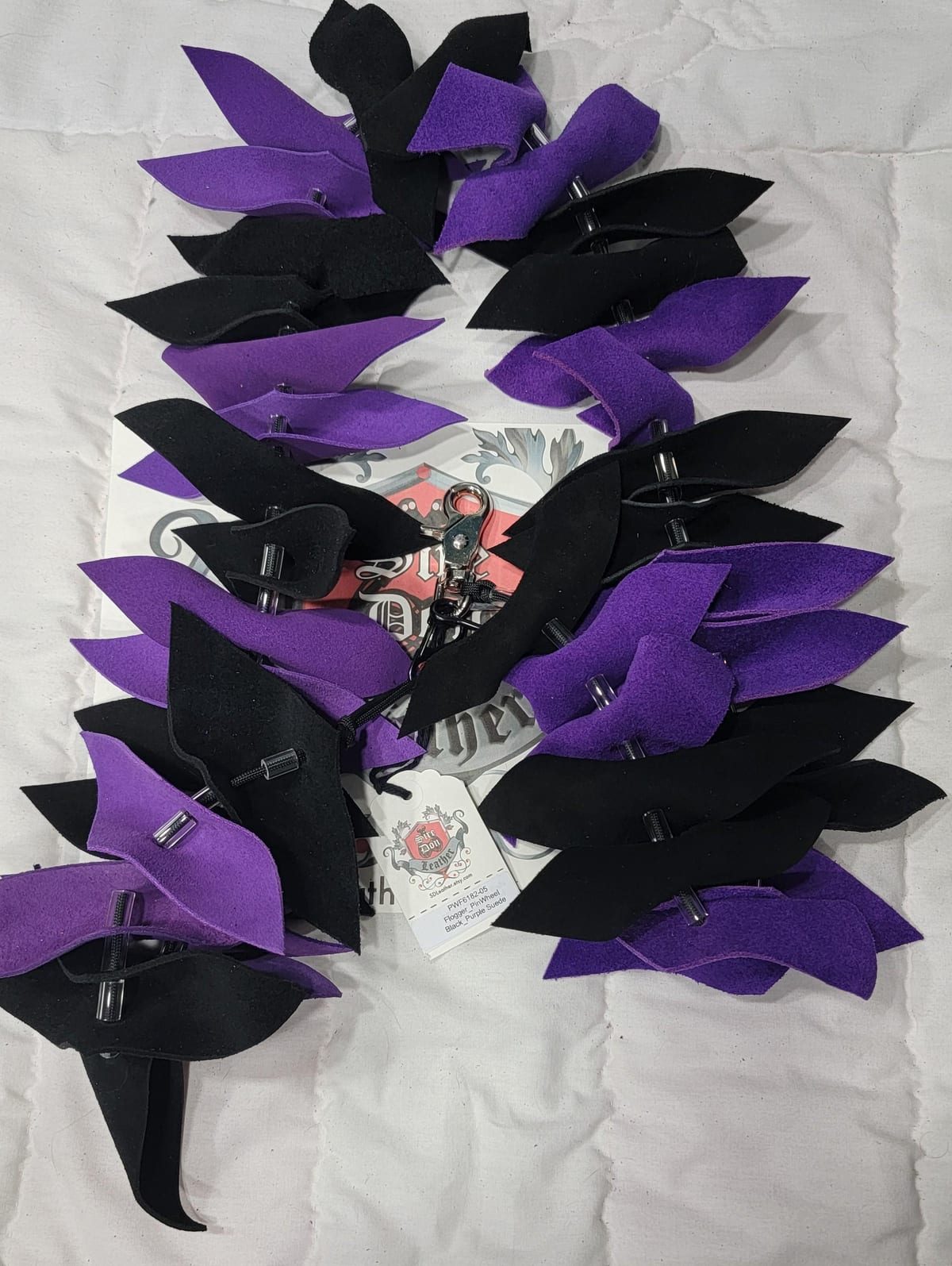 Flogger_PinWheel Black_Purple Suede — photograph 1