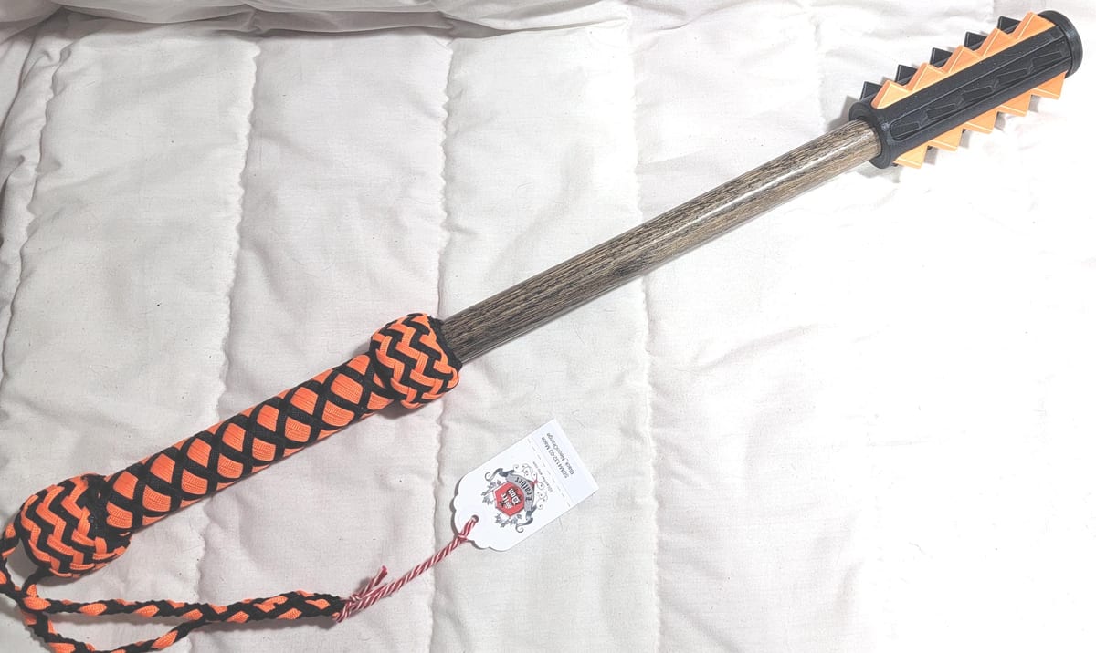 M_ace Black_NeonOrange (3D Printed, CosPlay, Ren Fair, Prop) — photograph 1