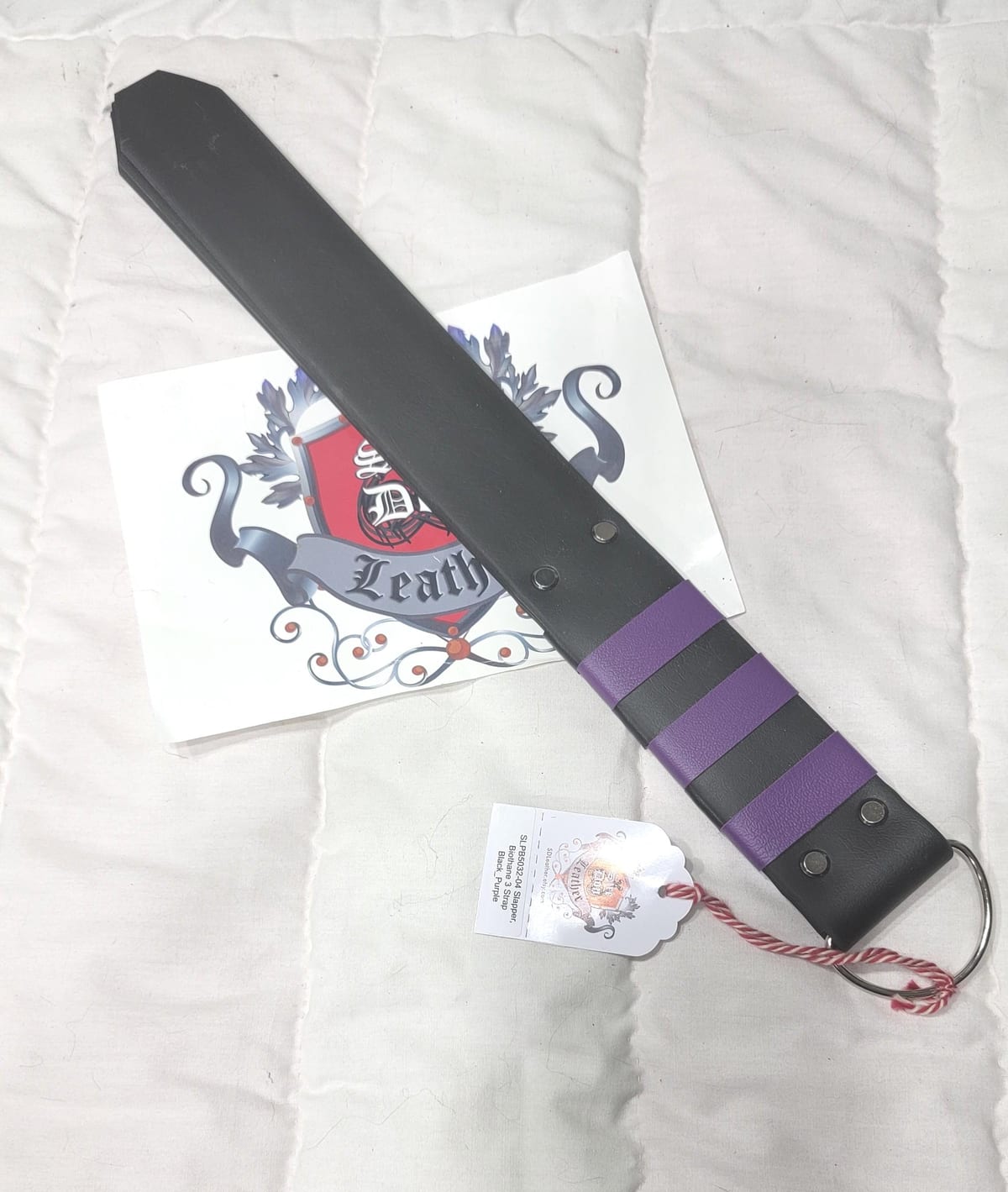 Slapper, Biothane 3 Strap Black_Purple — photograph 1