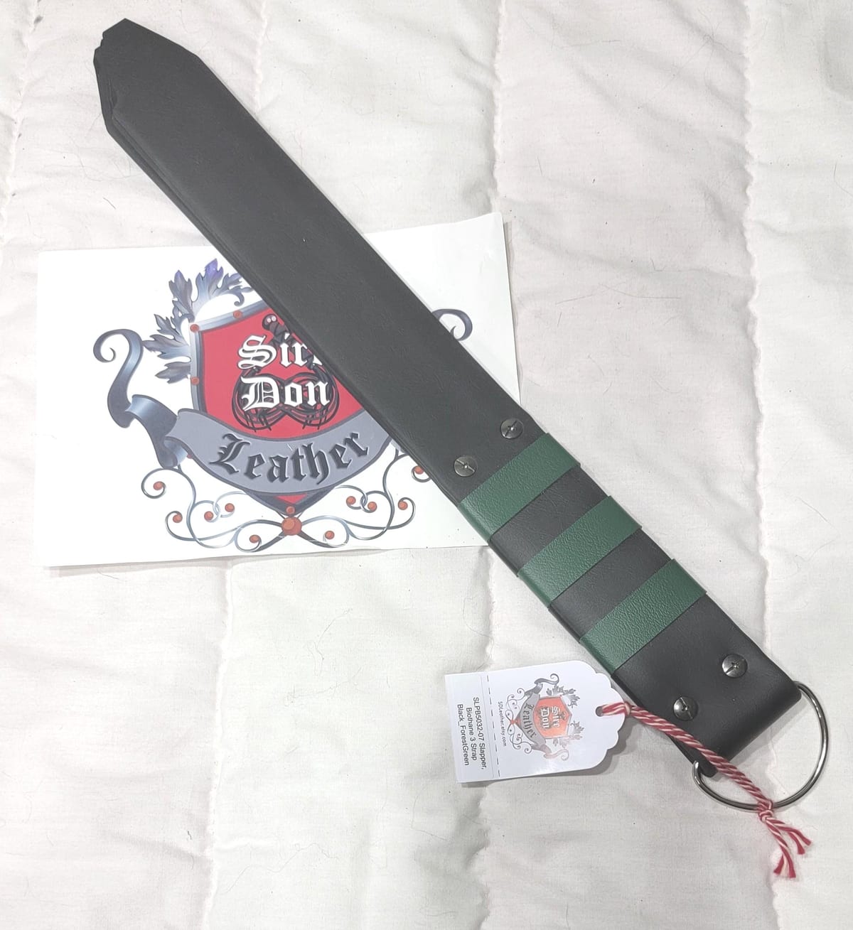 Slapper, Biothane 3 Strap Black_ForestGreen — photograph 1
